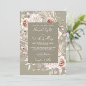 セージグリーンボホシック素朴フローラ結婚ズ 招待状 (スタンド正面)