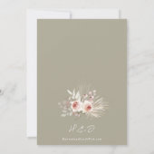 セージグリーンボホシック素朴フローラ結婚ズ 招待状 (裏面)