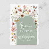 セージグリーンボホフェアリーワイルドフラワーブックベビー エンクロージャーカード (正面)