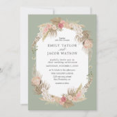 セージグリーンボホフローラ結婚式招待状 招待状 (正面)