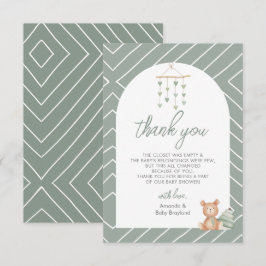 セージグリーンボホベビー子供部屋 サンキューカード