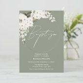 セージグリーンボホホワイトリースボーイズバプテスマ 招待状 (スタンド正面)