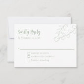 セージグリーンボホミニマリスト結婚ズ 出欠カード (正面)