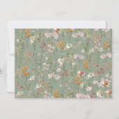 セージグリーンボホワイルドフラワーブライダルシャワー写真 招待状 (裏面)