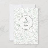 セージグリーンボモダンホエレガントボタニカル結婚ズ 出欠カード (裏面)