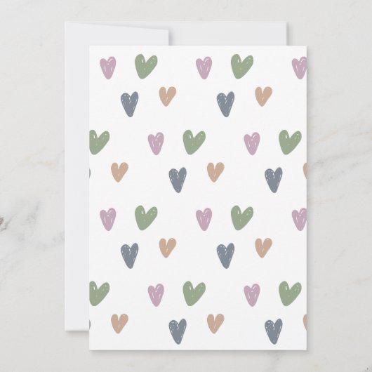 セージグリーンボーホアーチベイビーシャワー招待状 招待状 (裏面)