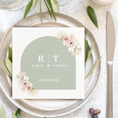 セージグリーンボーホパンパスエレガントウェディングミニマリスト スタンダードカクテルナプキン