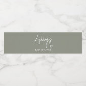 セージグリーンボーホミニマリスト ペットボトルラベル (シングルラベル)