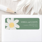 セージグリーンボーホーダイジーフラワーレター返送ラベル ラベル (インサイチュ)