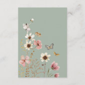 セージグリーンボーホーフェアリー ワイルドフラワーの赤ちゃんのための本 エンクロージャーカード (裏面)