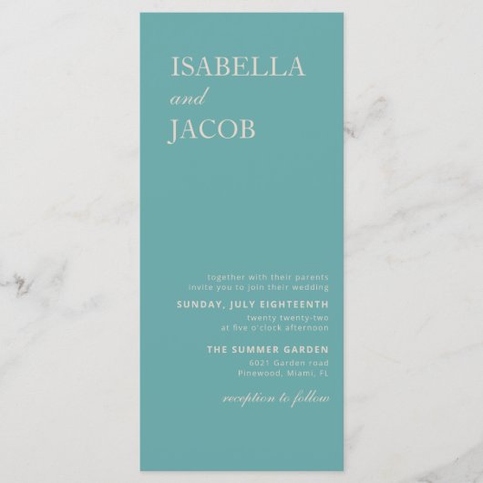 セージグリーンボー招待状はがき メニュー (正面)