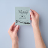 セージグリーンマウンテンアドベンチャー結婚ズバジェットフライヤー チラシ (手)