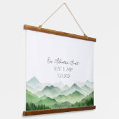 セージグリーンマウンテンウォーター結婚カラーズゲストブック 吊り下げ型タペストリー (傾斜あり)