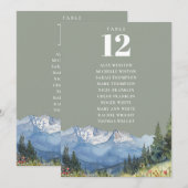 セージグリーンマウンテンテーブルナンバー席次表 招待状 (正面/裏面)