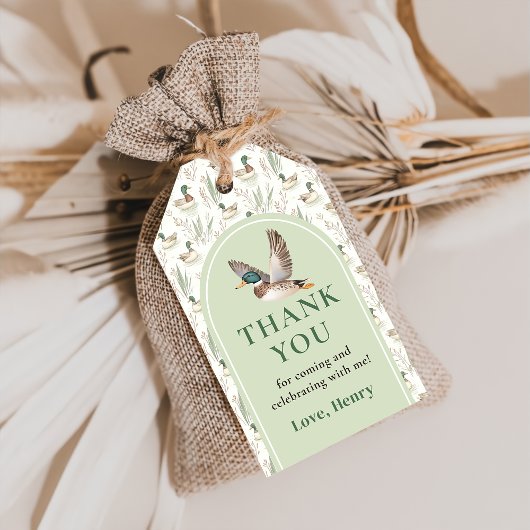 セージグリーンマラードダック誕生日ギフトラベル ギフトタグ