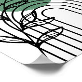 セージグリーンミッドセンチュリーボタニカルジオメトリック ポスター (角)