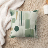 セージグリーンミッドセンチュリーモダン抽象芸術 クッション (ブランケット)