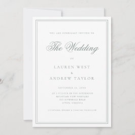 セージグリーンミニマモダンリスト結婚式招待状 招待状