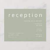 セージグリーンミニマリストウェディングレセプション エンクロージャーカード (正面)