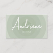 セージグリーンミニマリストサークルグラデーションQRコード 名刺 (正面)