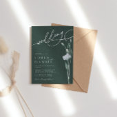 セージグリーンミニマリスト冬の結婚式 招待状