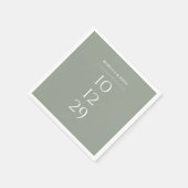 セージグリーンミニマリスト特別賞日結婚付 スタンダードカクテルナプキン (角)