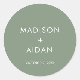 セージグリーンミニマリスト結婚式の引き出物 ラウンドシール