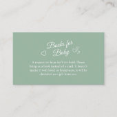 セージグリーンミニマリスト赤ちゃんシャワーベビー エンクロージャーカード (正面)