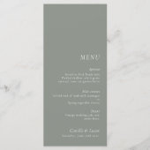 セージグリーンミニマリスト&エレガントな結婚式 メニュー (正面)