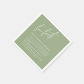 セージグリーンミニマルおもしろいファクト結婚ズナプキン スタンダードカクテルナプキン (角)