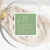 セージグリーンミニマルおもしろいファクト結婚ズナプキン スタンダードカクテルナプキン