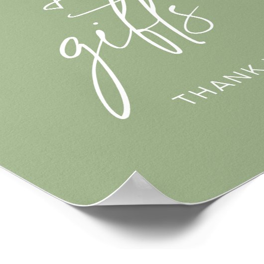 セージグリーンミニマルカード&ギフトサイン ポスター (角)