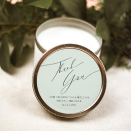 セージグリーンミニマルサンキューユーブライダルシャワー ラウンドシール
