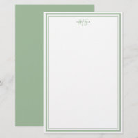 セージグリーンミニマルシンプルリストのモノグラム縁ど2