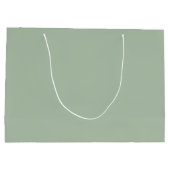 セージグリーンミニマルシンプルリスト名ボホ ラージペーパーバッグ (裏面)