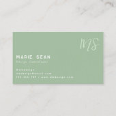 セージグリーンミニマルシンプルリストIIモノグラム 名刺 (裏面)