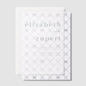 セージグリーンミニマルタイポグラフィ結婚ズ ベラム紙招待状 (オフセット (招待状))