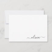 セージグリーンミニマルモダンリストモノグラエレガントム サンキューカード (正面)