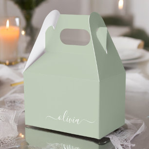 セージグリーンミニマルモダンリストモノグラエレガントム フェイバーボックス