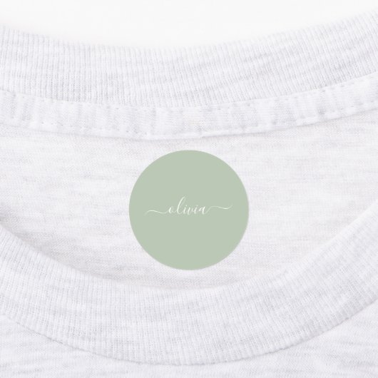 セージグリーンミニマルモダンリストモノグラエレガントム ラベル (貼付)