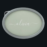 セージグリーンミニマルモダンリストモノグラエレガントム 卵形バックル<br><div class="desc">Sage Green Minimalist Monogramコレクションモダンの紹介エレガント：穏やかな洗練と時代を超越したエレガンスで、あなたの美意識を高める。私たちのコレクションは、あなたの個人スタイルに合わせた洗練されたモノグラムによって補完された穏やかな緑の色合いのミニマルなデザインを紹介する。洗練された文房具から多彩なアクセサリーまで、コレクション内の各作品は、どんな場面でも表現できるように細心の注意を払って作られている。あなたは名刺、レターヘッド、あるいは味わい深いホームデザインを求める場合でも、私たちのミニマルなデザインはプロ意識と洗練を醸し出すクリーンで美コンテンポラリーしい外観を提供している。Sage Green Minimalist モダン Monogram Collectionは、その落ち着いたカラーパレットとミニマルな魅力を備えエレガント、シンプルさの美しいを味わう人に最適なコレクションである。エレガンスで自分のパーソナライズされたマークを作り、洗練の本質を受け入れモダンなさい。ビジネス用でも個人用でも、トレンドを超えスタイリッシュて、その控えめな魅力に魅了されるソリューションを提供。</div>