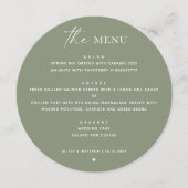 セージグリーンミニマル結婚リスト | ウッドランドラウンド メニュー (正面)