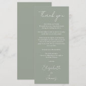セージグリーンミニマ結婚リストの感謝座席表 メニュー (正面/裏面)