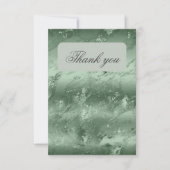 セージグリーンメタリックティアラエレガントキンセアニラ サンキューカード (正面)