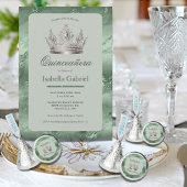 セージグリーンメタリックティアラエレガントキンセアニラ サンキューカード