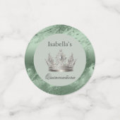 セージグリーンメタリックティアラキンセアニラ コンフェッティ (スモール正面)