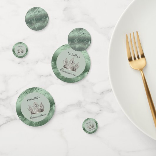 セージグリーンメタリックティアラキンセアニラ コンフェッティ (グループ)