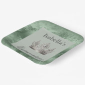 セージグリーンメタリックティアラクラウンキンセアニラ ペーパープレート (傾斜あり)