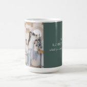 セージグリーンメリークリスマスフォトマグカップ コーヒーマグカップ (中央)