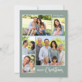 セージグリーンメリークリスマス5フォトコラージュ シーズンカード (正面)